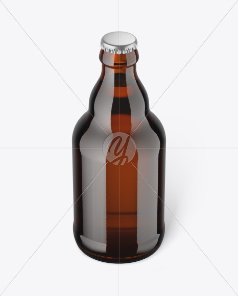 Dark Amber Glass Beer Bottle Mockup