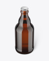 Dark Amber Glass Beer Bottle Mockup