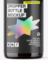 Opened Amber Dropper Bottle Mockup