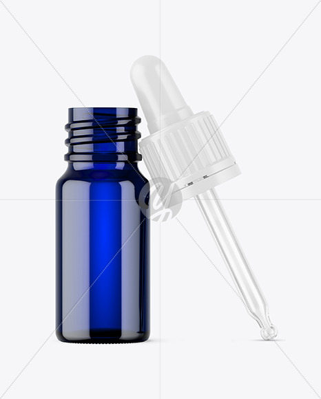 Opened Blue Dropper Bottle Mockup