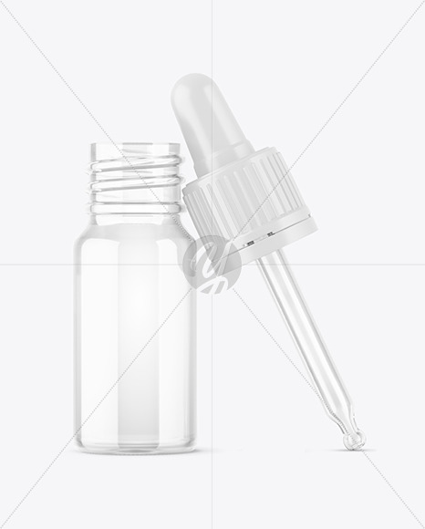 Opened Empty Glass Dropper Bottle Mockup