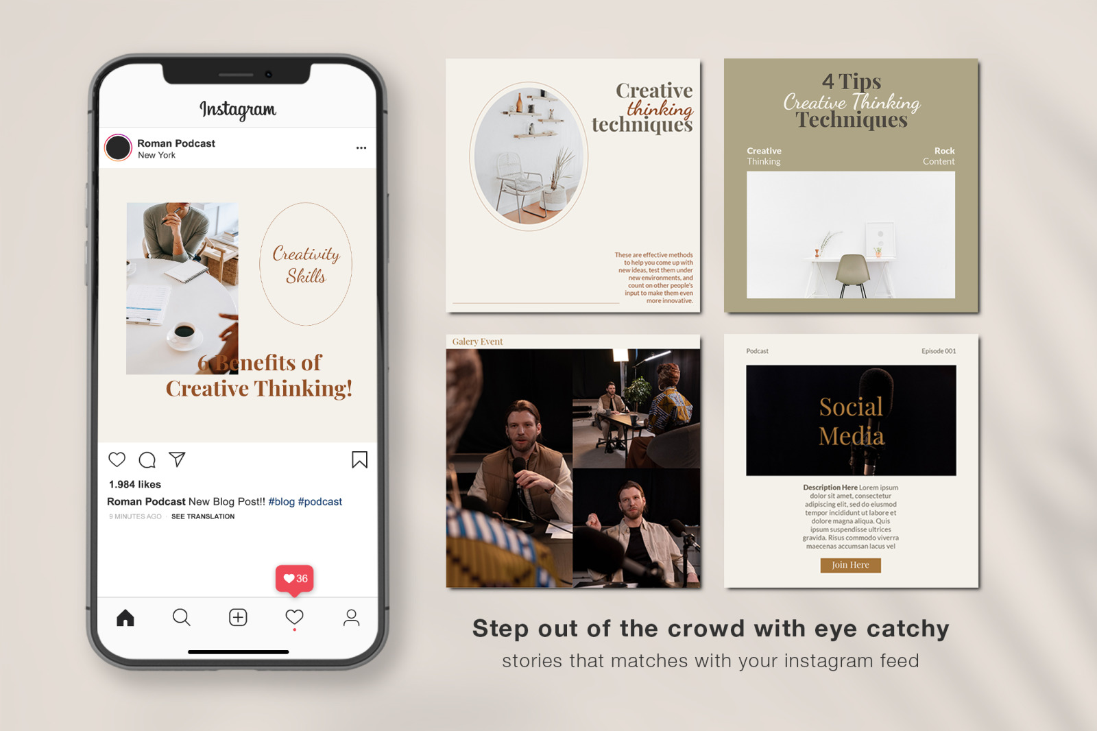 Podcast Clean Insta Kit | CANVA PS Podcast Clean Insta Kit | CANVA PS