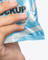 Metallic Snack Pack in a Hand Mockup