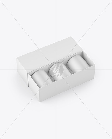 Box W/ Three Matte Candles Mockup