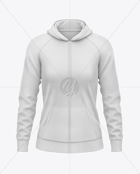 Women's Full-Zip Hoodie Raglan Mockup