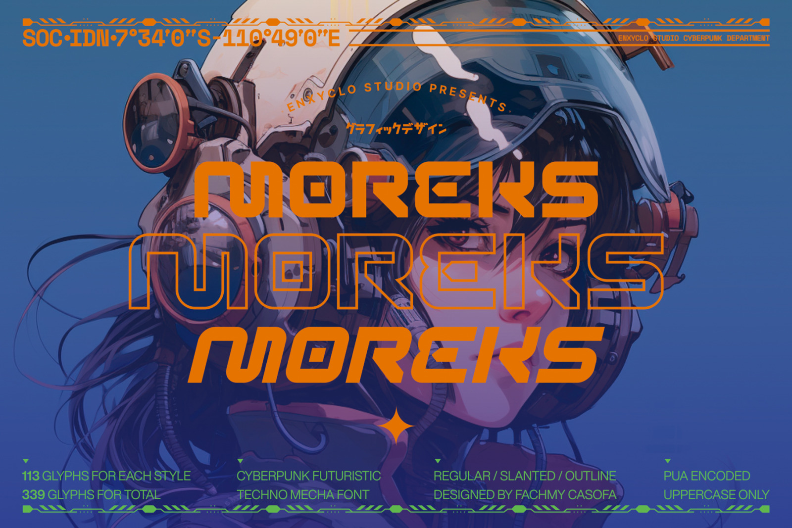 MOREKS - Futuristic Cyberpunk Display Font