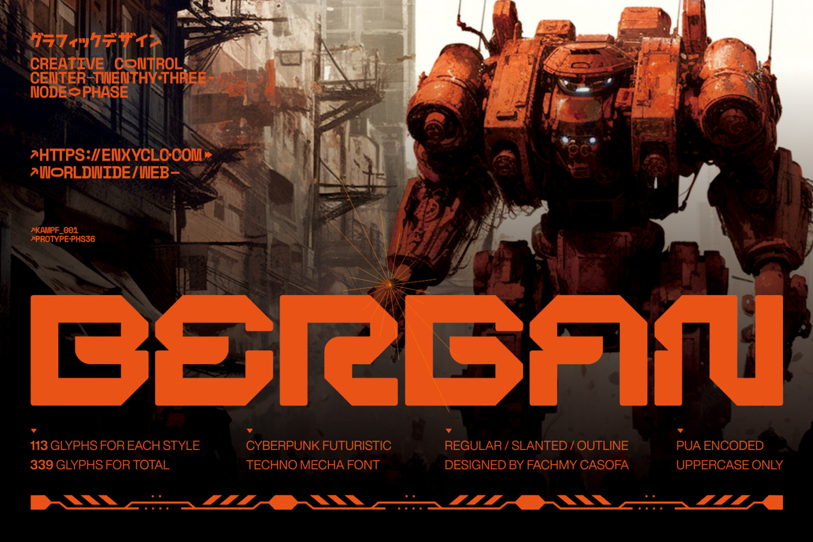 BERGAN - Futuristic Cyberpunk Sci-Fi Modern Display Font