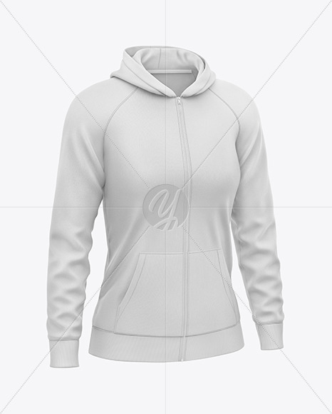 Women's Full-Zip Hoodie Raglan Mockup