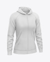 Women's Full-Zip Hoodie Raglan Mockup