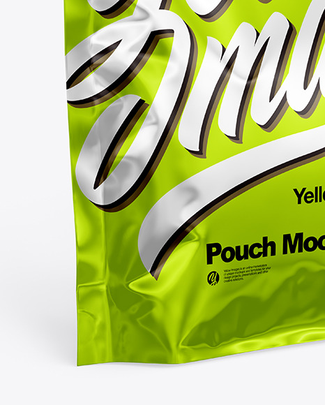 Glossy Metallic Pouch Mockup