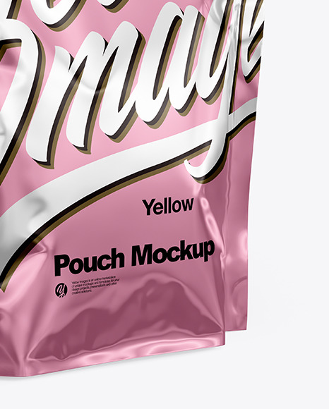 Glossy Metallic Pouch Mockup