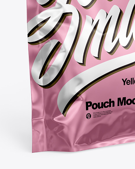 Glossy Metallic Pouch Mockup