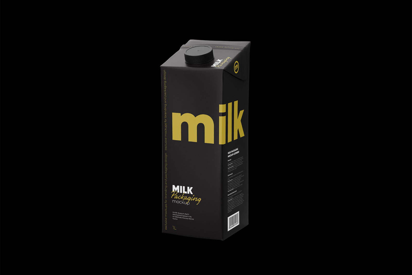 1L Milk packaging. Tetra Brik edge