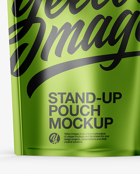 Matte Metallic Stand-up Pouch Mockup