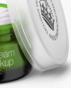 Opened Green Cream Jar With Transparent Cap Mockup (High-Angle Shot)