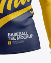 Women’s Baseball T-shirt with Long Sleeves Mockup - Front View