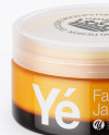 Orange Cream Jar With Transparent Cap Mockup (High-Angle Shot)