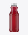 Clear Glass Bottle With Cherry Juice Mockup