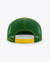 Trucker Cap with Flat Visor Mockup - Back View