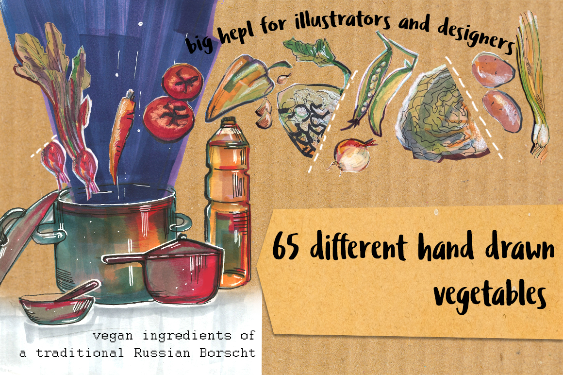 65 hand drawn vegetables 65 hand drawn vegetables