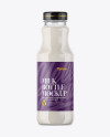 Clear Glass Bottle With Milk Mockup