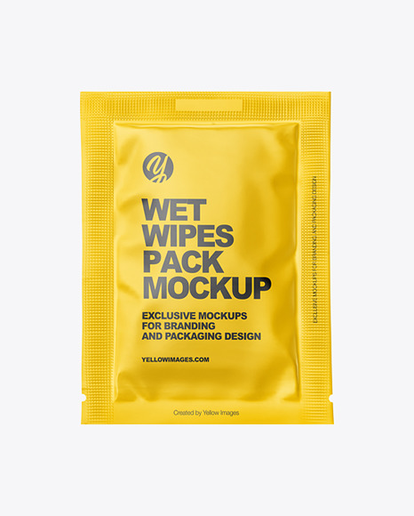 Matte Wet Wipes Sachet Mockup