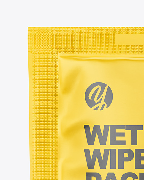 Matte Wet Wipes Sachet Mockup