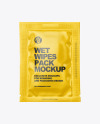 Glossy Wet Wipes Sachet Mockup