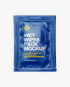 Glossy Wet Wipes Sachet Mockup