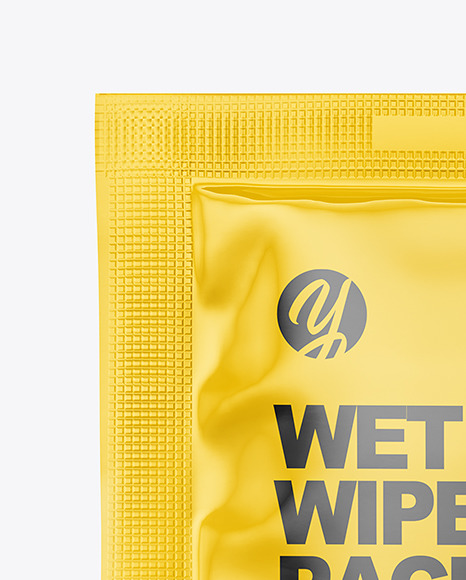 Glossy Wet Wipes Sachet Mockup