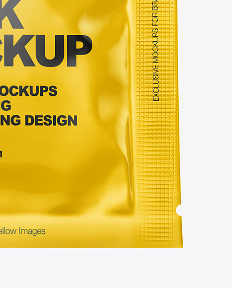 Glossy Wet Wipes Sachet Mockup