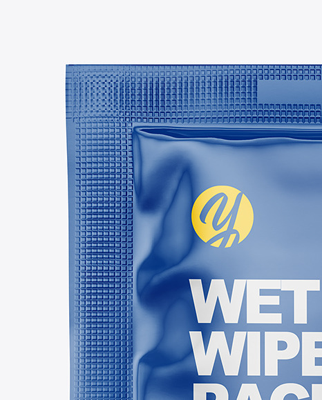 Glossy Wet Wipes Sachet Mockup