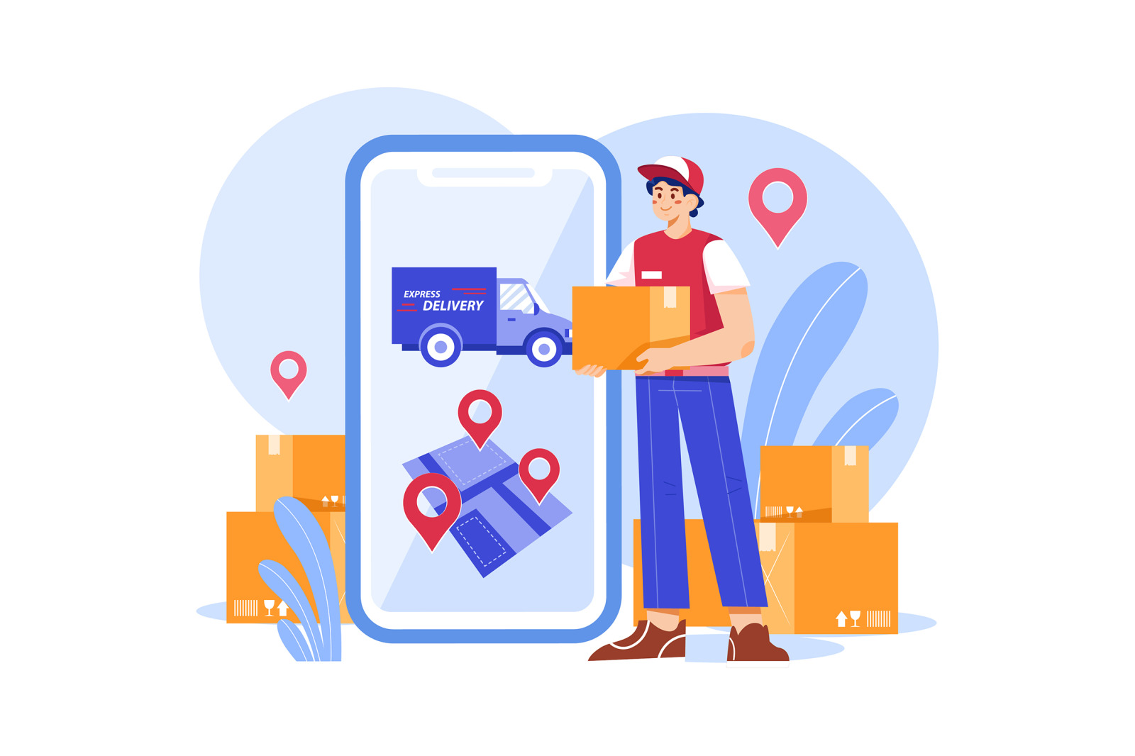 M462_Parcel Delivery Illustration Pack M462_Parcel Delivery Illustration Pack