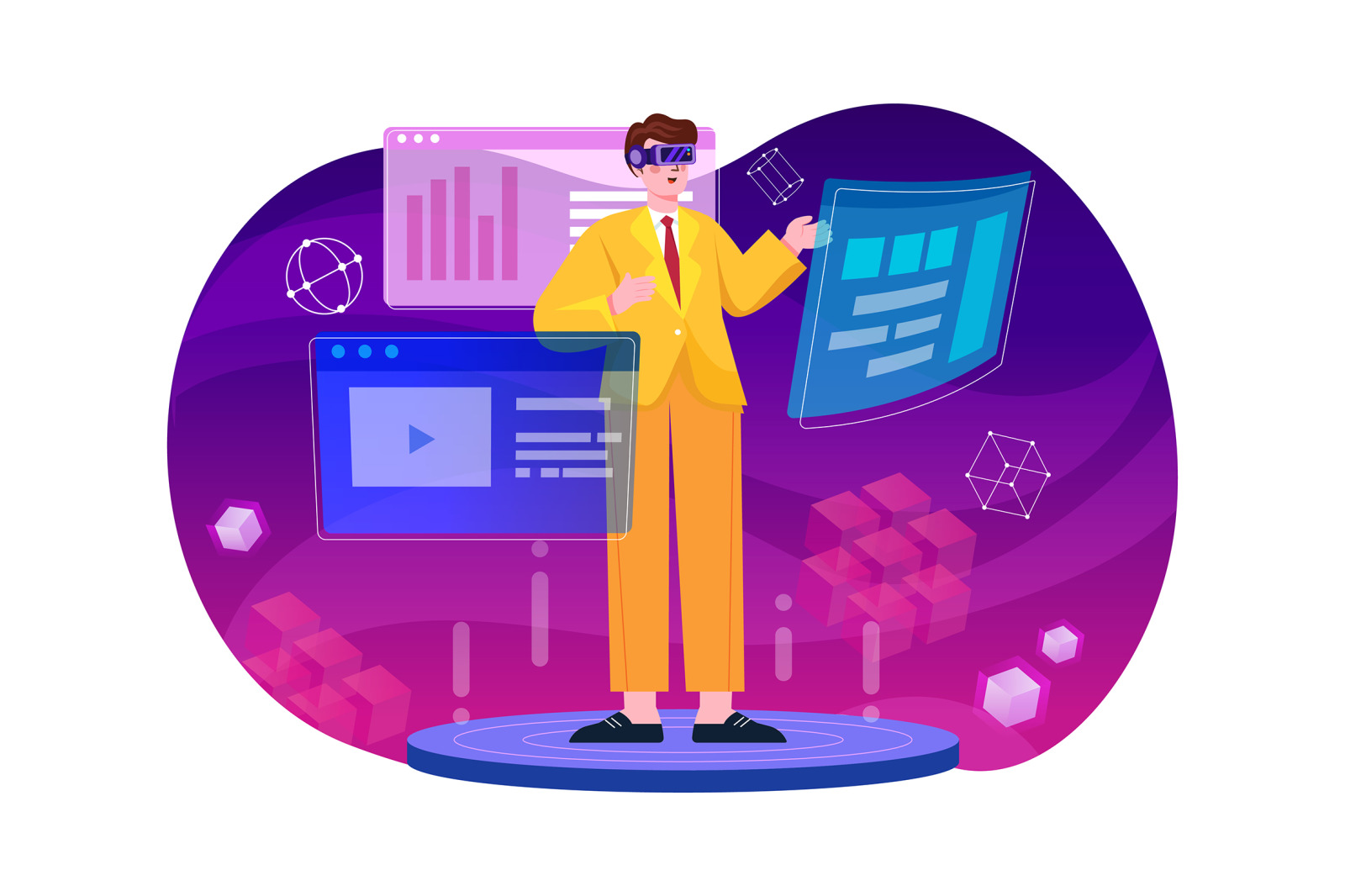 M468_Metaverse Technology Illustration Pack