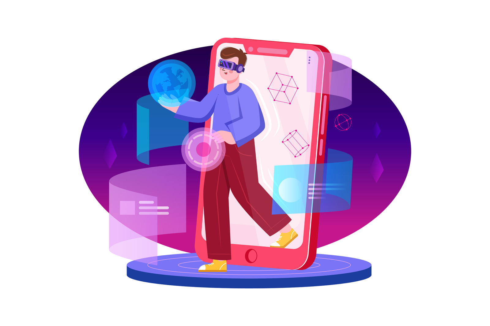 M468_Metaverse Technology Illustration Pack