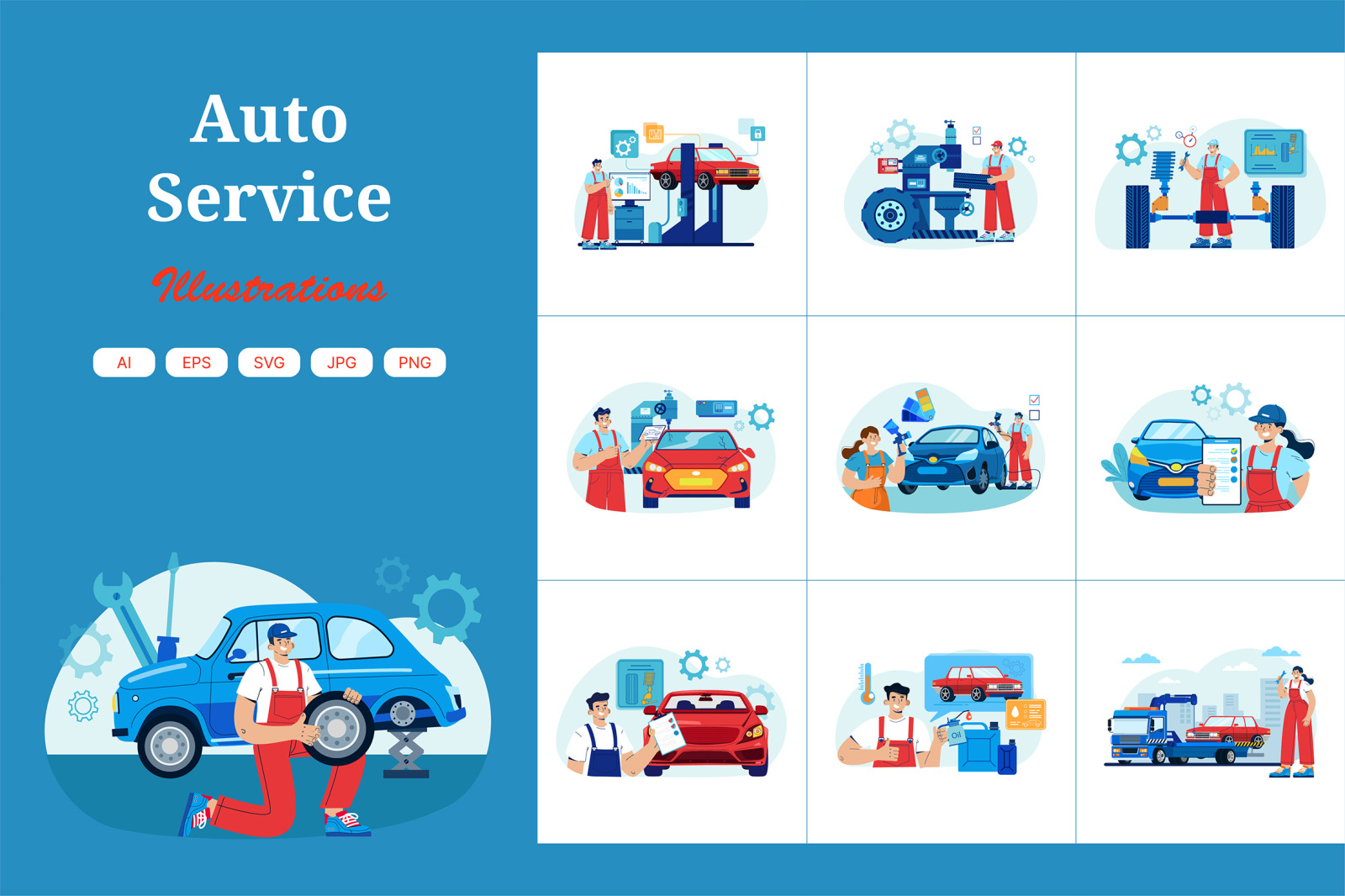 M475_Car Service Illustrations M475_Car Service Illustrations