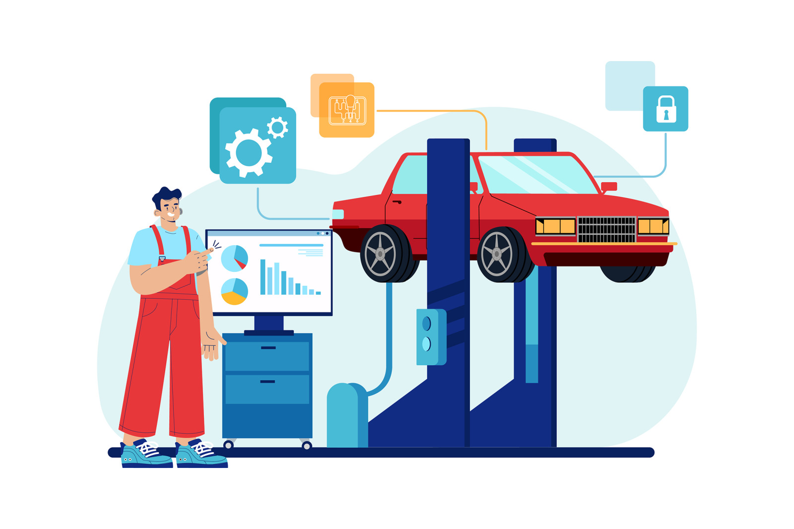 M475_Car Service Illustrations M475_Car Service Illustrations