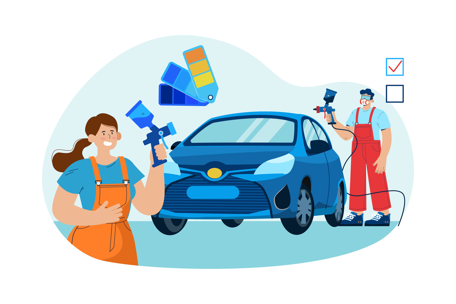 M475_Car Service Illustrations M475_Car Service Illustrations