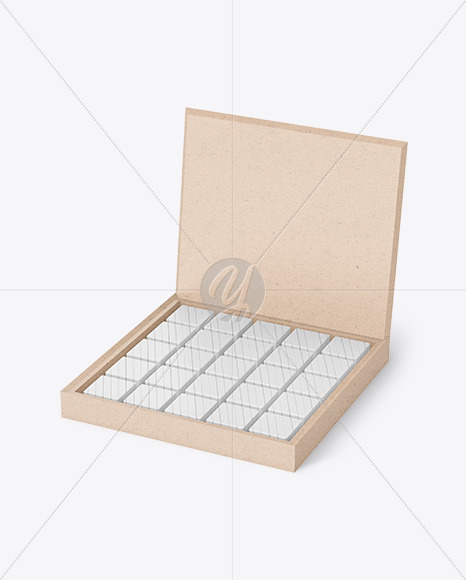 Kraft Paper Box of Chocolate Sweets Mockup