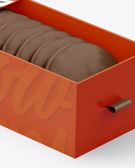 Chocolate Cookie Box Mockup