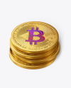 Golden Bitcoins Stack Mockup