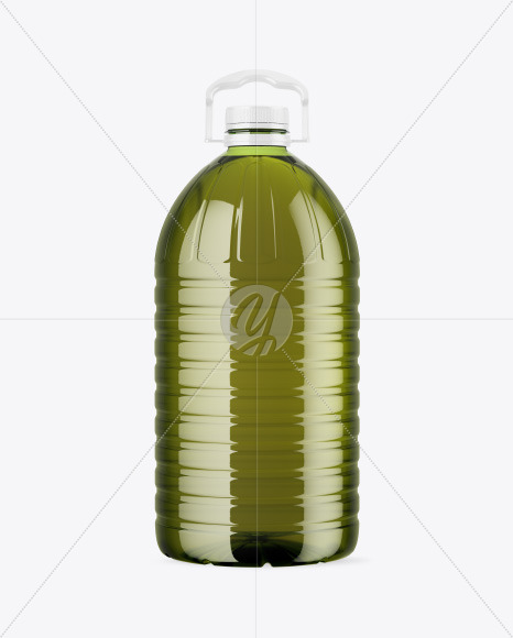 Green PET Olive Oil Bottle Mockup