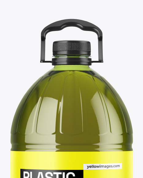 Green PET Olive Oil Bottle Mockup