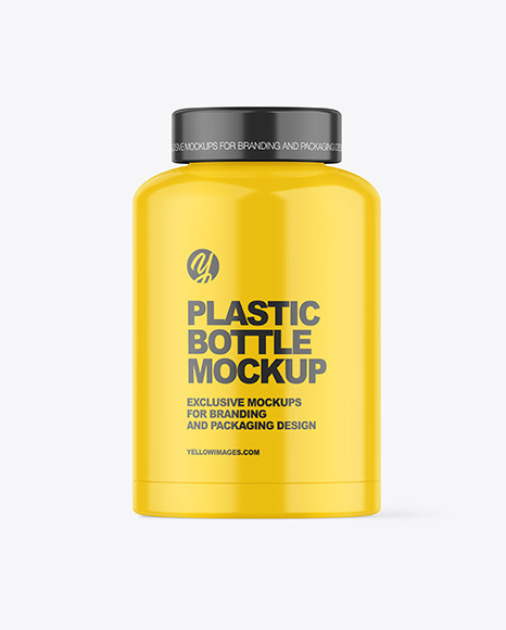 Glossy Plastic Bottle Mockup