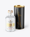 Clear Glass Dry Gin Bottle with Tube Mockup