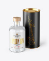 Clear Glass Dry Gin Bottle with Tube Mockup