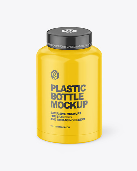 Glossy Plastic Bottle Mockup