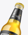 Clear Glass Lager Beer Bottle Mockup