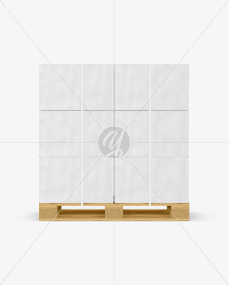 Wooden Pallet With Kraft Boxes Mockup