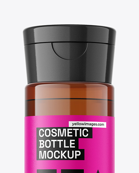 Amber Cosmetic Bottle Mockup